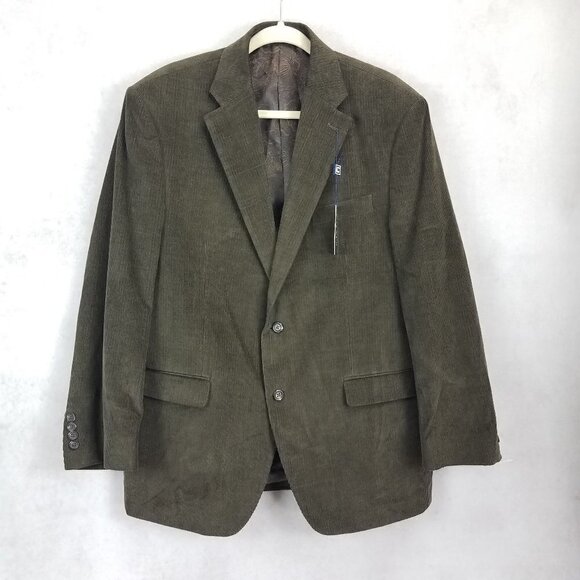 NEW Chaps Men's 42R Corduroy Blazer Suit Jacket Sport Coat Brown